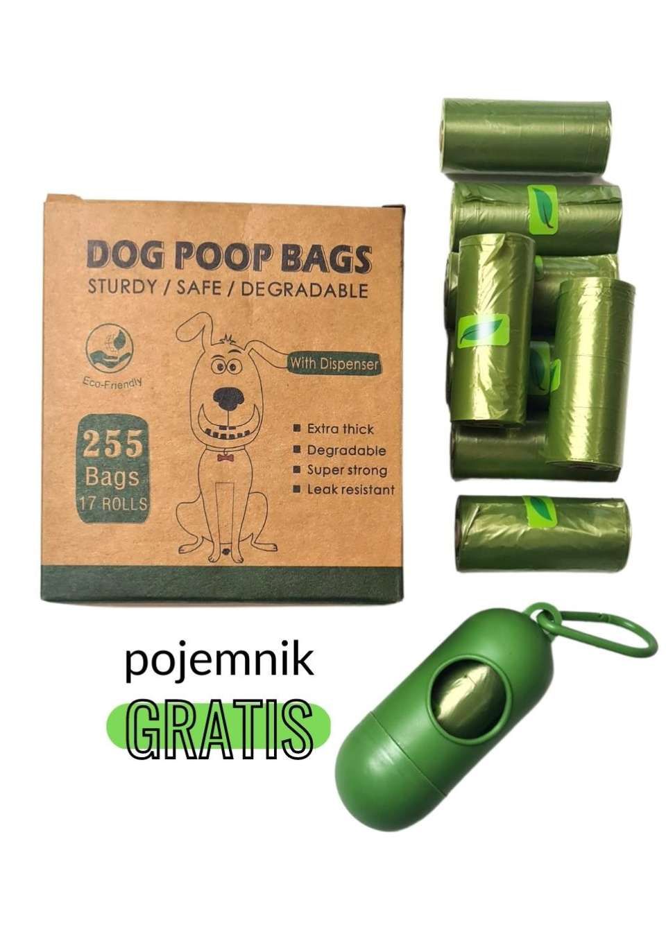 BIO worki na odchody psa 255 szt.+ GRATIS!