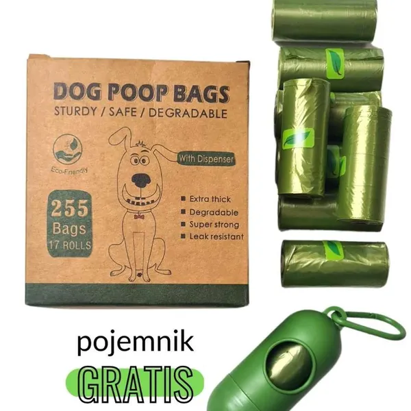BIO worki na odchody psa 255 szt.+ GRATIS!