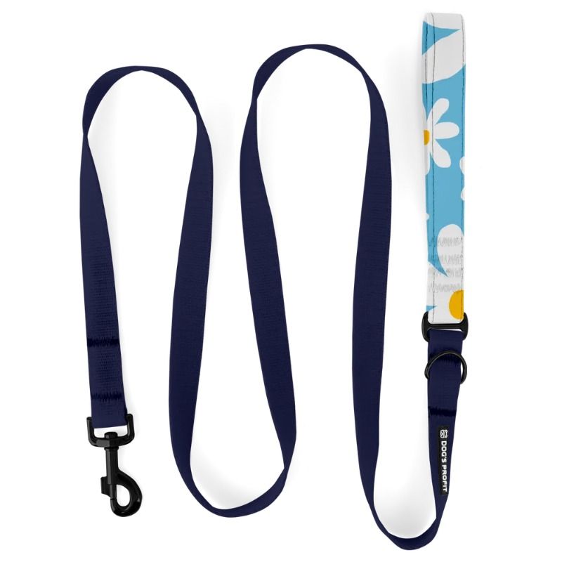 Smycz HYBRID niebieski jak nocne niebo + daisyblue