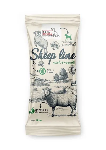 Syta Micha SHEEP LINE Kość do żucia Owca z brokułem 12cm