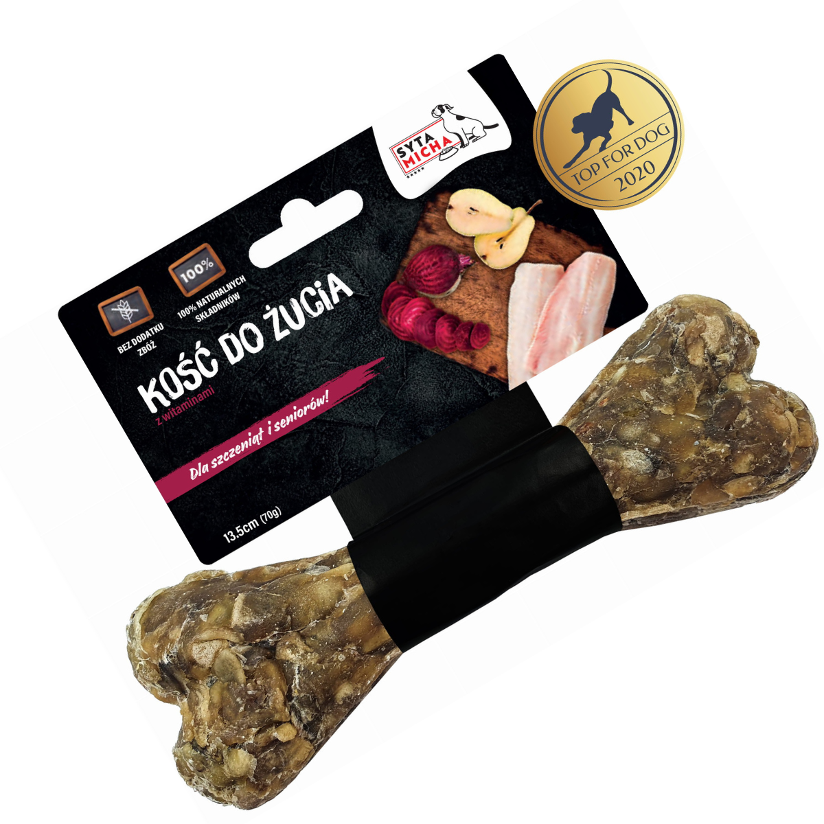 1x Syta Micha kość do żucia DLA SZCZENIĄT I SENIORÓW 13,5 cm