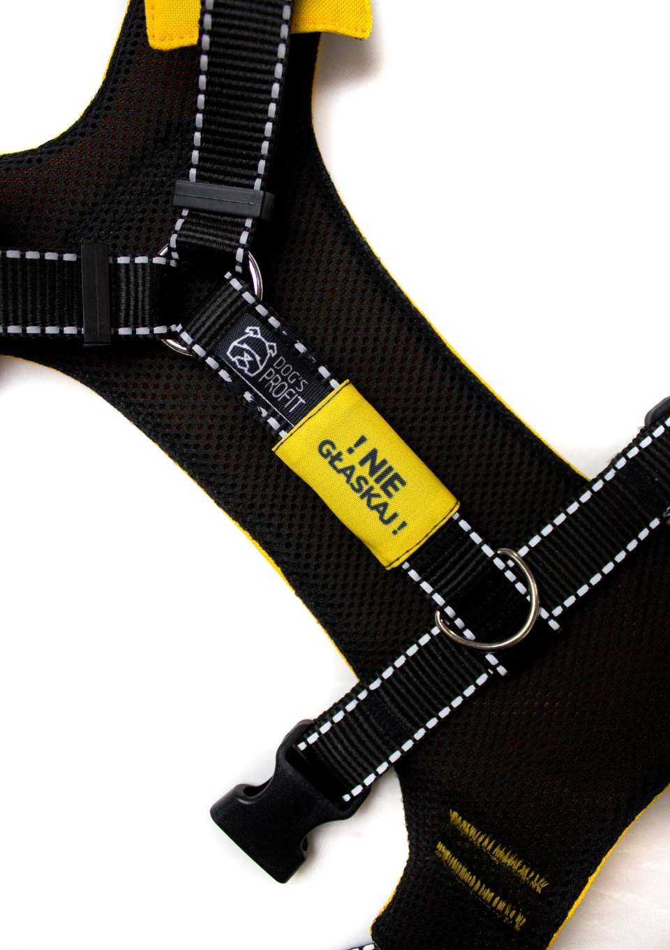 Nakładka ostrzegawcza na obroże/szelki NIE GŁASKAJ