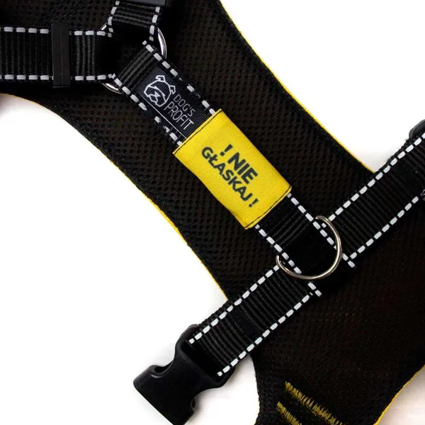 Nakładka ostrzegawcza na obroże/szelki NIE GŁASKAJ