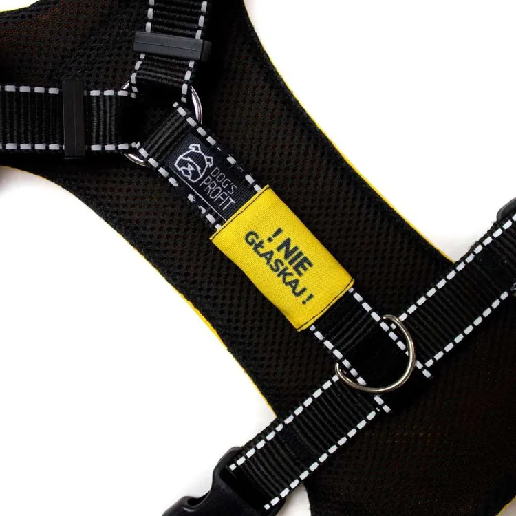 Nakładka ostrzegawcza na obroże/szelki NIE GŁASKAJ 20mm