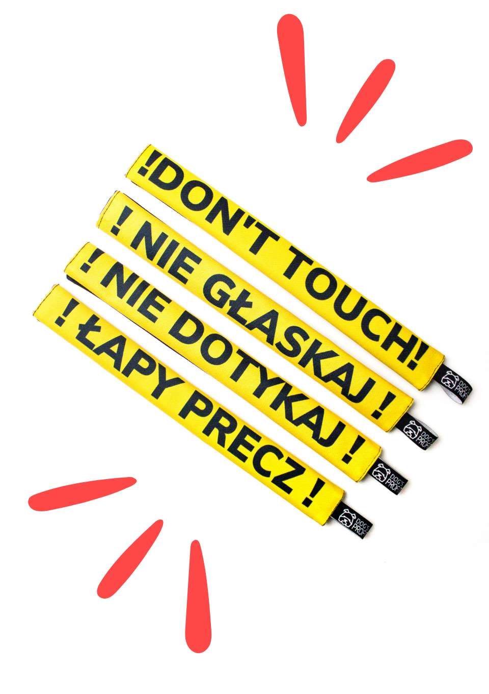 Nakładka ostrzegawcza na smycz ŁAPY PRECZ 20mm