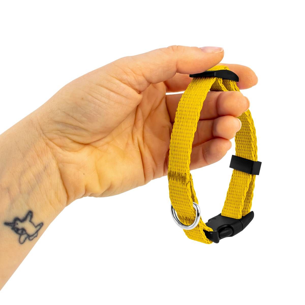 Obroża dla szczeniaka ŻÓŁTA JAK ŚNIEG