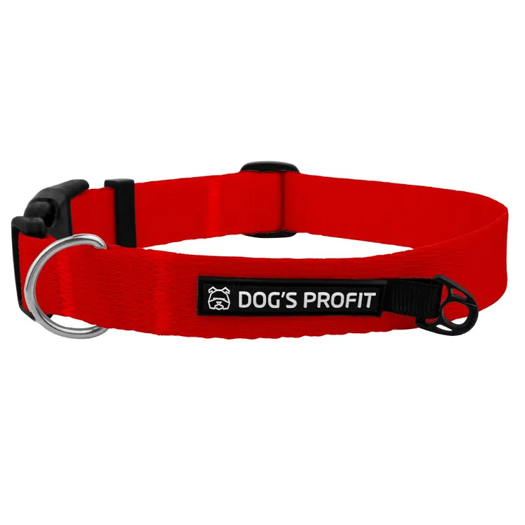 Obroża z klamrą CZERWONA JAK CEGŁA S|20mm