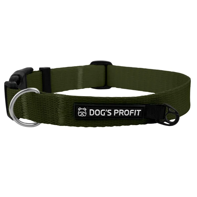 Obroża z klamrą KHAKI JAK KHAKI S|20mm