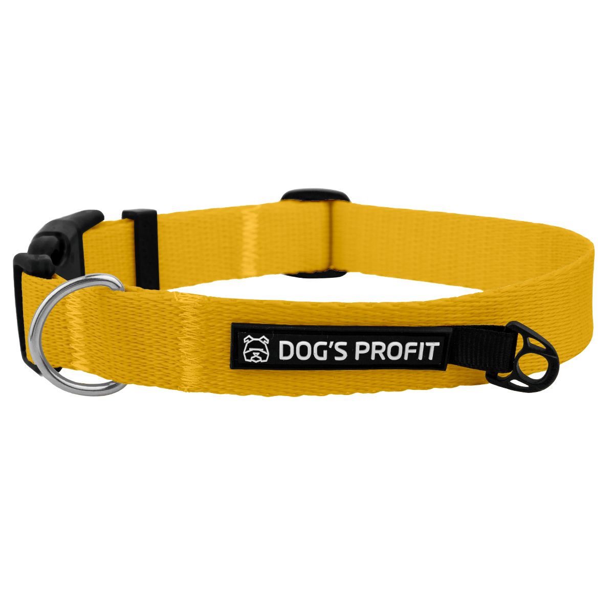 Obroża z klamrą ŻÓŁTA JAK ŚNIEG