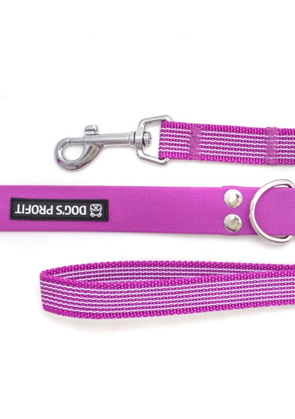 Gumowana smycz miejska MAGENTA 150cm 20mm