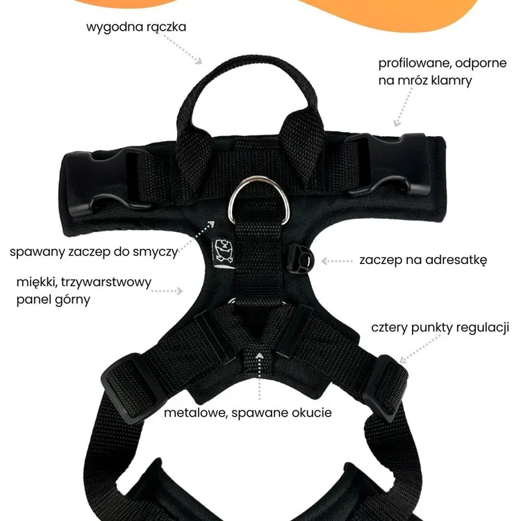 Szelki bezuciskowe dla psa PRO-COMFORT™ BUTELKOWA ZIELEŃ M|25mm