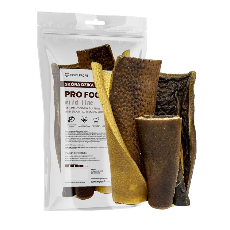 SKÓRA DZIKA suszony gryzak dla psa 100g