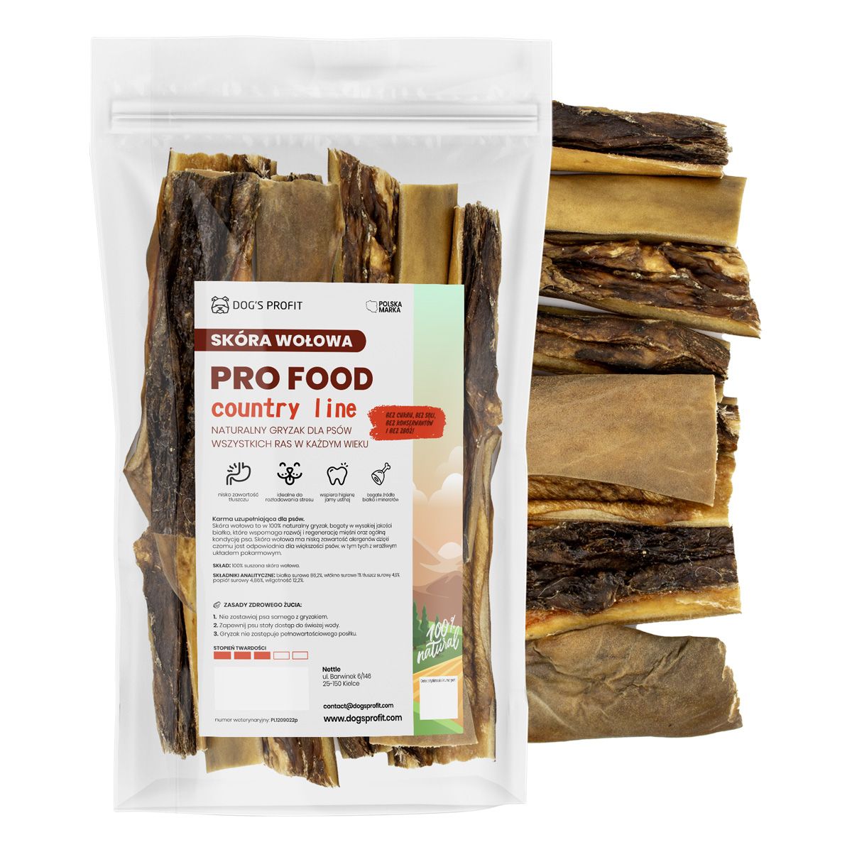 SKÓRA WOŁOWA suszony gryzak dla psa