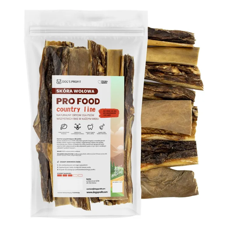 SKÓRA WOŁOWA suszony gryzak dla psa 100g