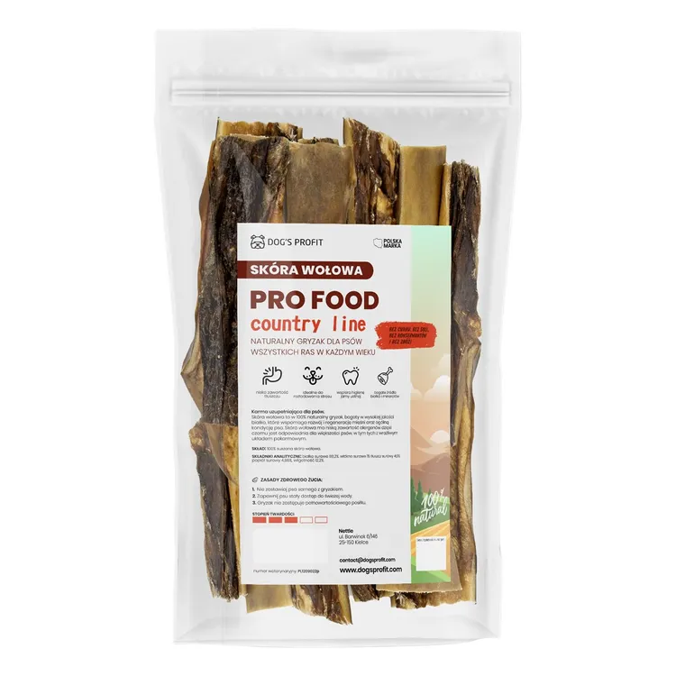 SKÓRA WOŁOWA suszony gryzak dla psa 100g