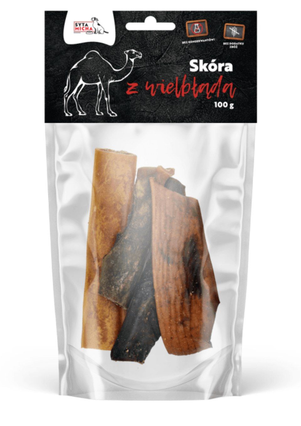Syta micha skóra z WIELBŁADA dla psa 100g