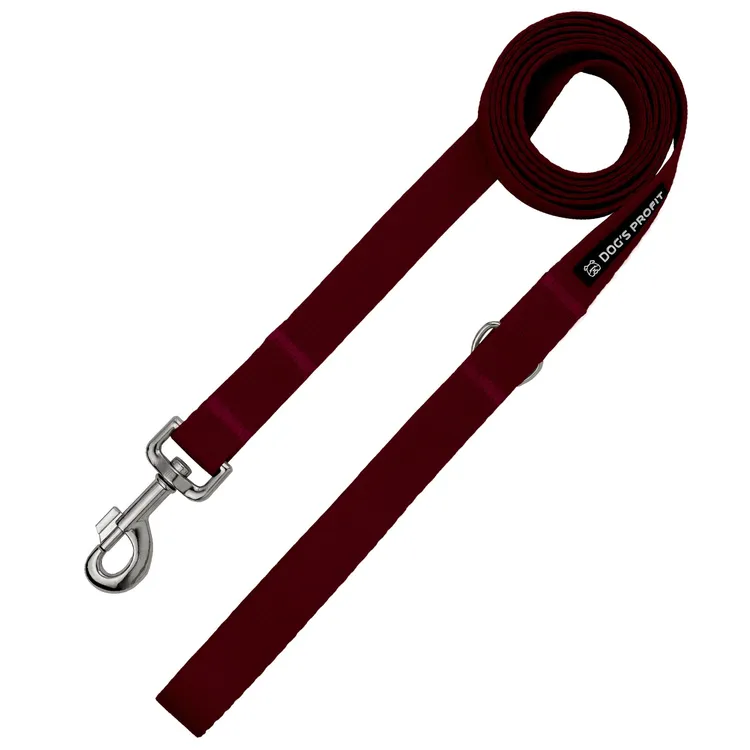 Smycz miejska BORDOWA JAK WINO 150cm 20mm