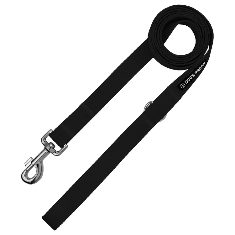 Smycz miejska CZARNA JAK SERCE EX 150cm 20mm