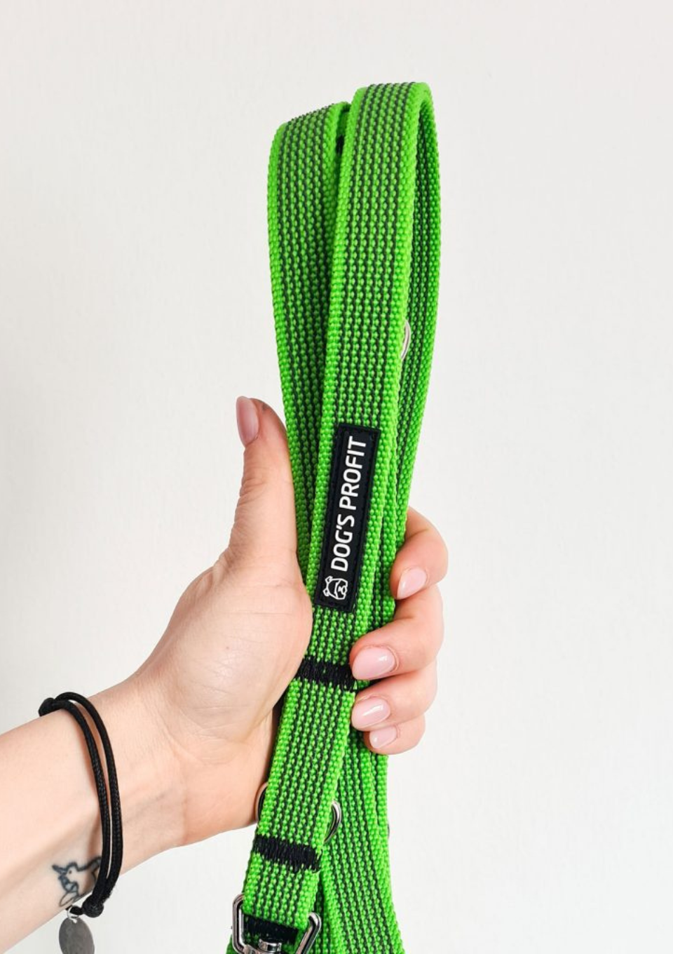 Gumowana smycz przepinana LIME 200cm 20mm