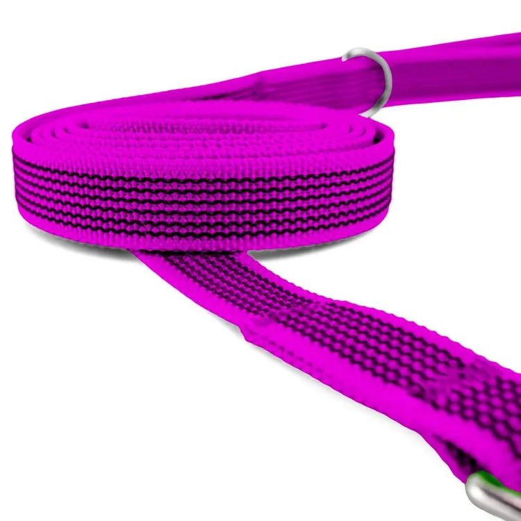 Antypoślizgowa smycz miejska MAGENTA 150cm 20mm