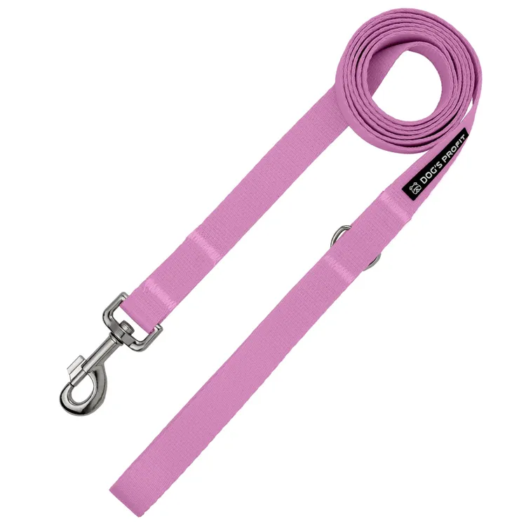 Smycz miejska PUDROWO RÓŻOWA JAK MAJTKI 150cm 15mm