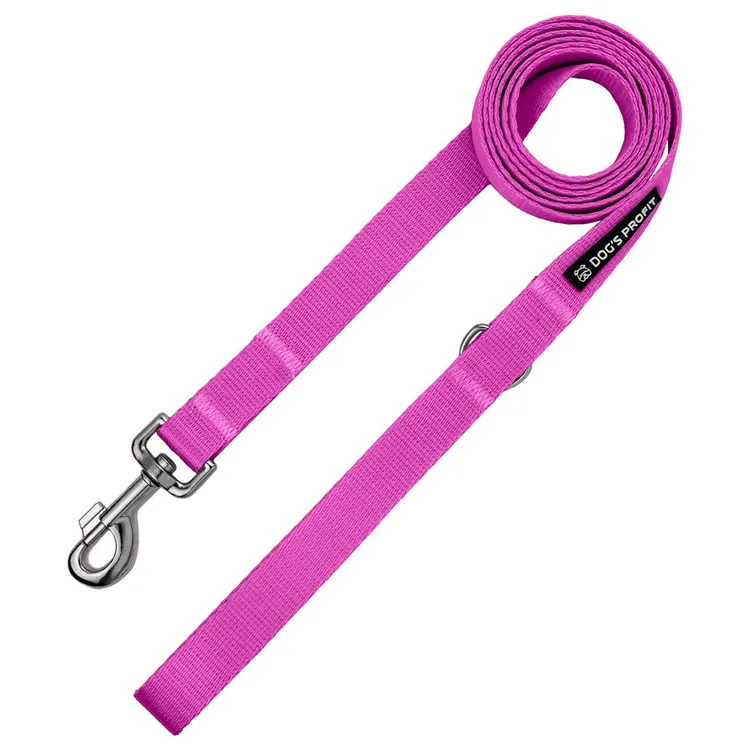 Smycz miejska RÓŻOWA JAK SIĘ PATRZY 150cm 20mm