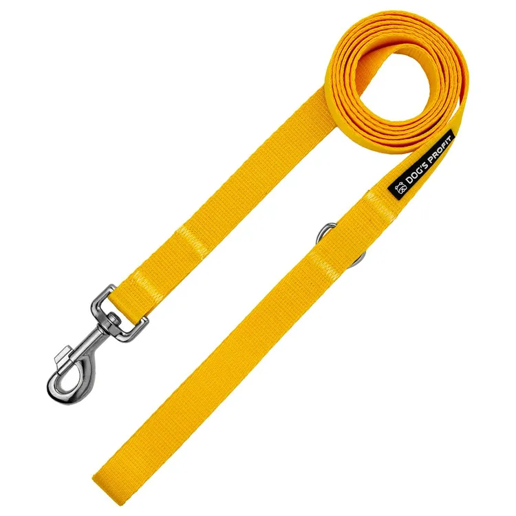 Smycz miejska ŻÓŁTA JAK ŚNIEG 150cm 20mm