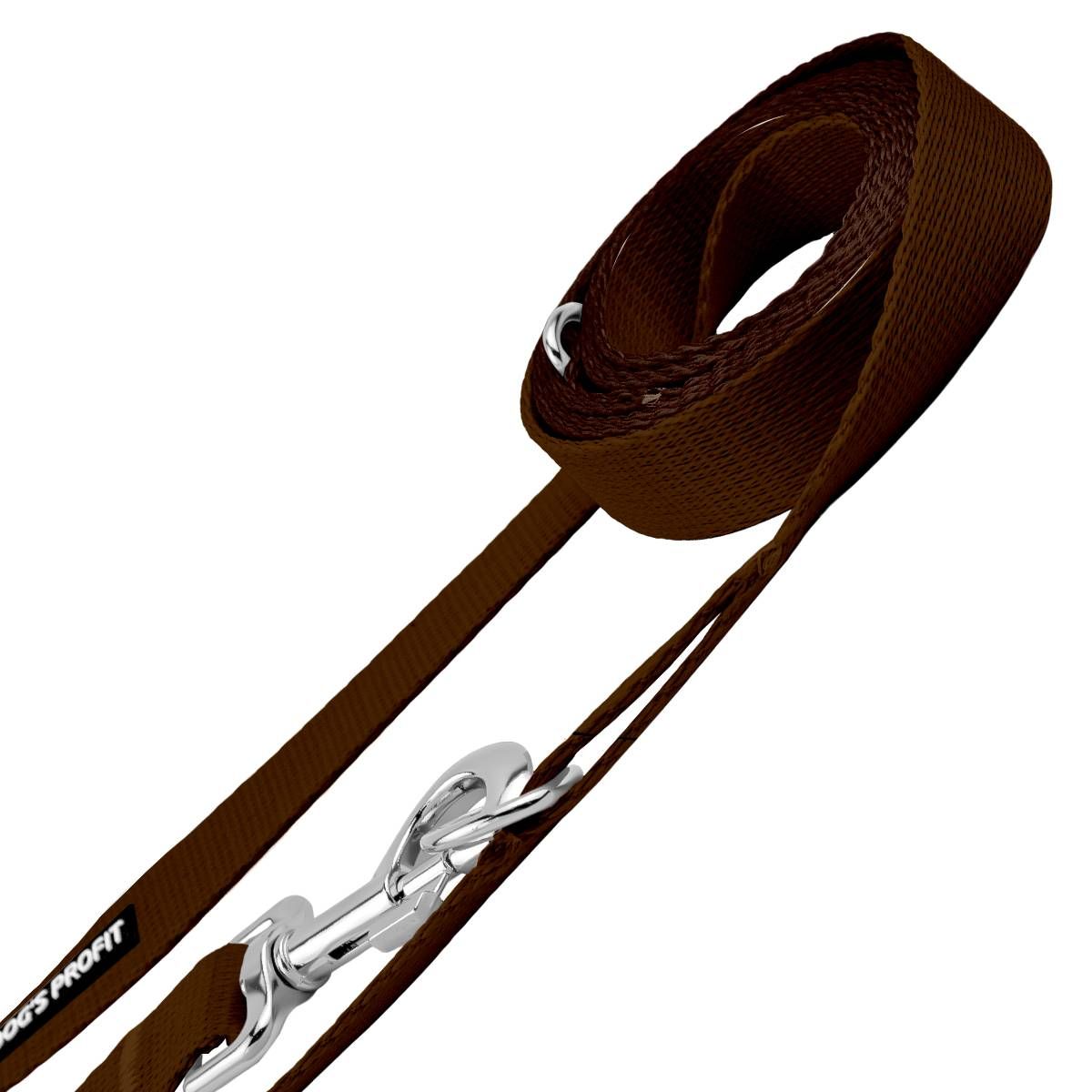Smycz przepinana BRĄZOWA JAK MLECZNA CZEKOLADA 200cm 20mm