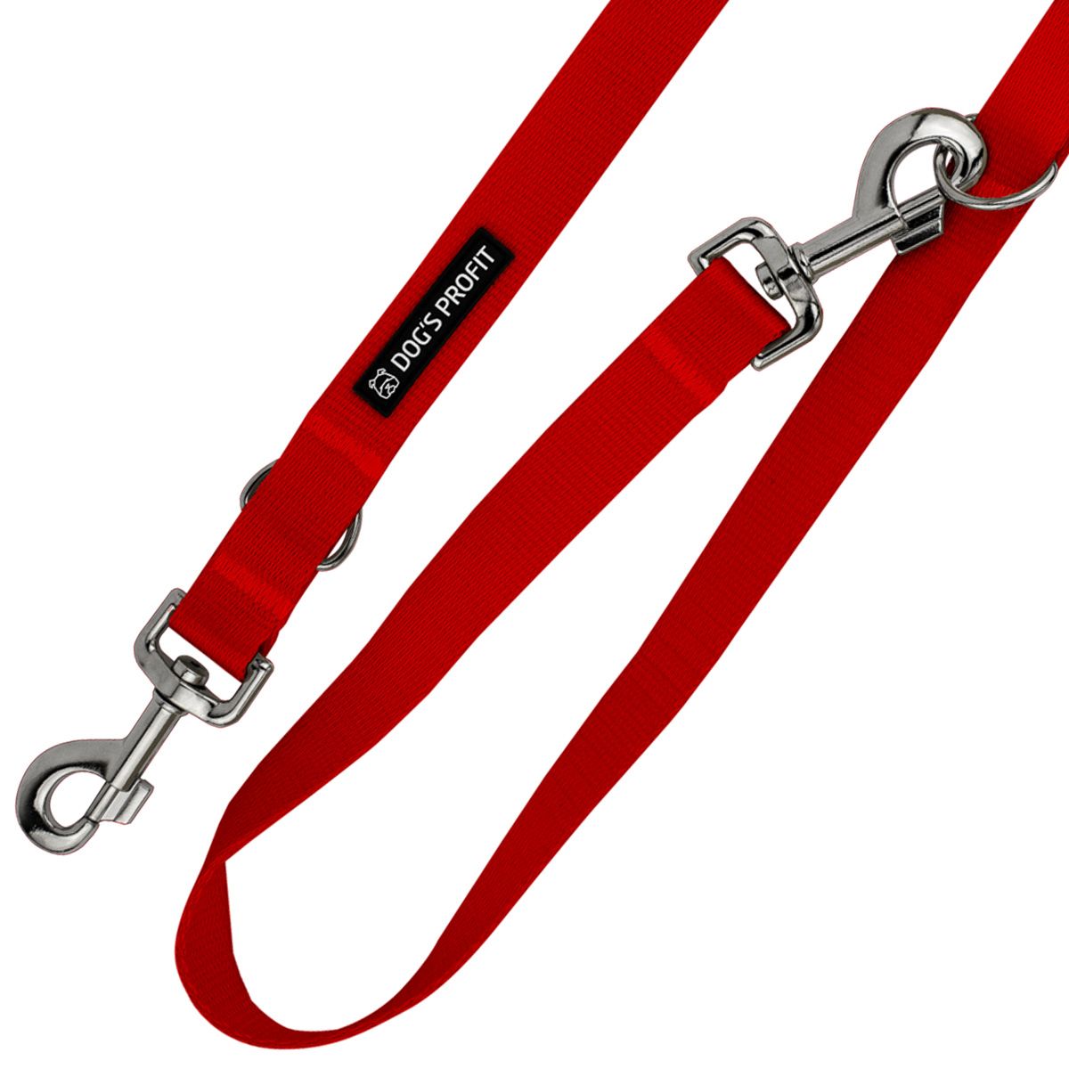 Smycz przepinana CZERWONA JAK CEGŁA 200cm 20mm
