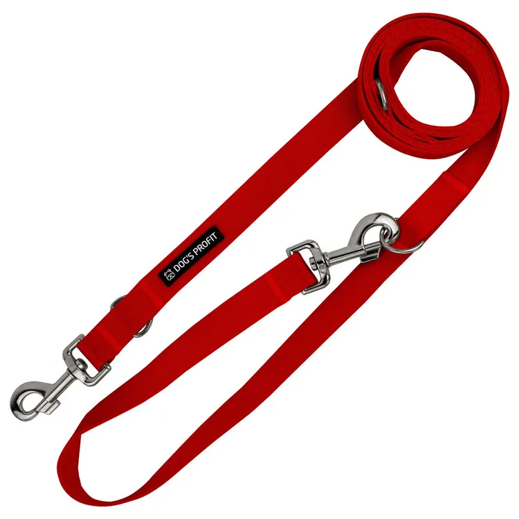 Smycz przepinana CZERWONA JAK CEGŁA 200cm 20mm