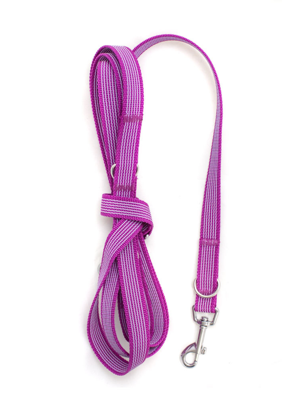 Gumowana smycz przepinana MAGENTA