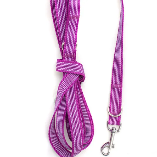 Gumowana smycz przepinana MAGENTA