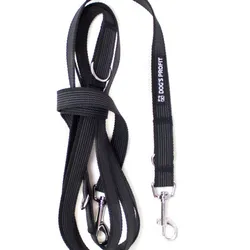 Gumowana smycz przepinana NEGRO