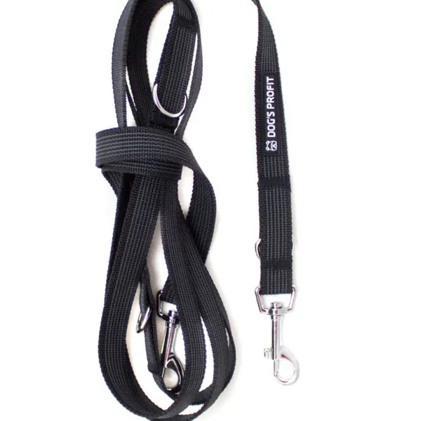 Gumowana smycz przepinana NEGRO
