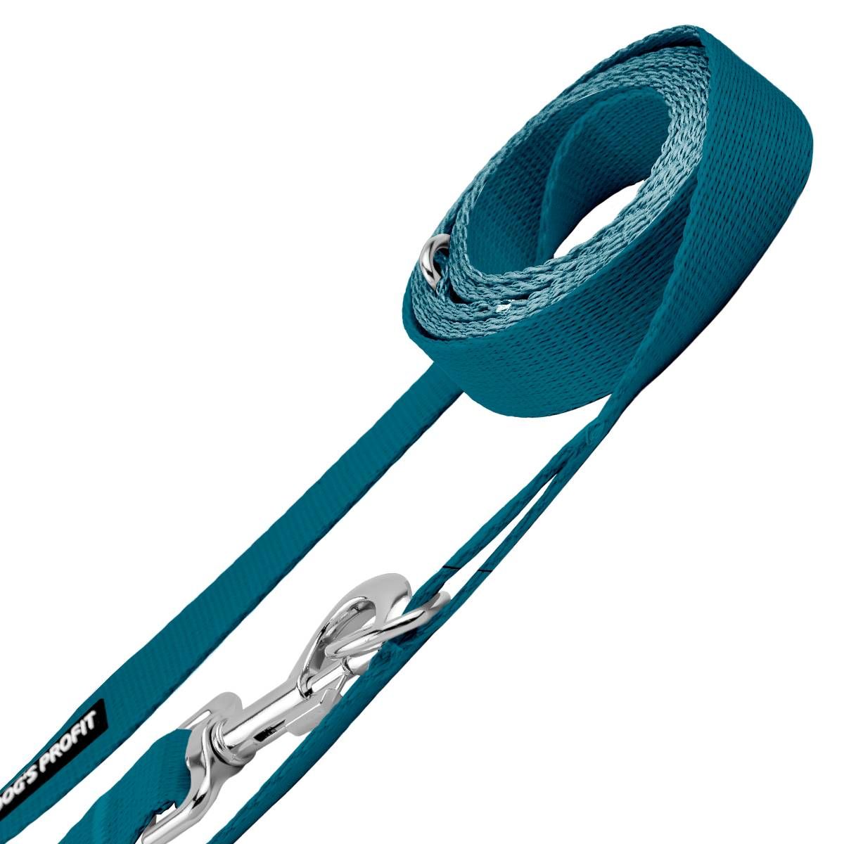 Smycz przepinana BASIC TURKUSOWA 200cm 20mm