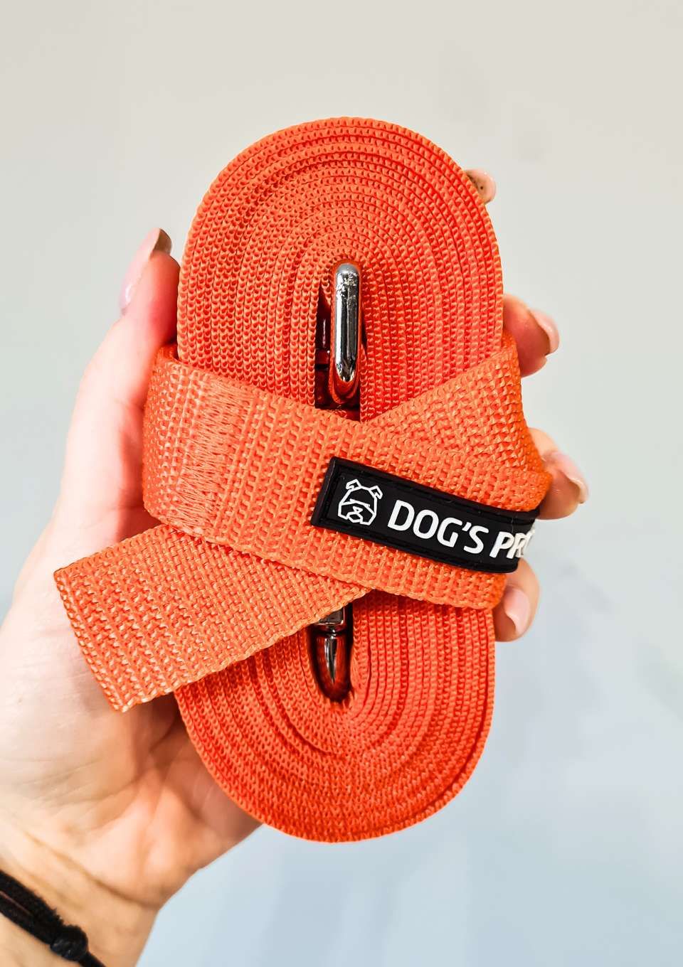 Smycz treningowa POMARAŃCZOWA 5m 15mm