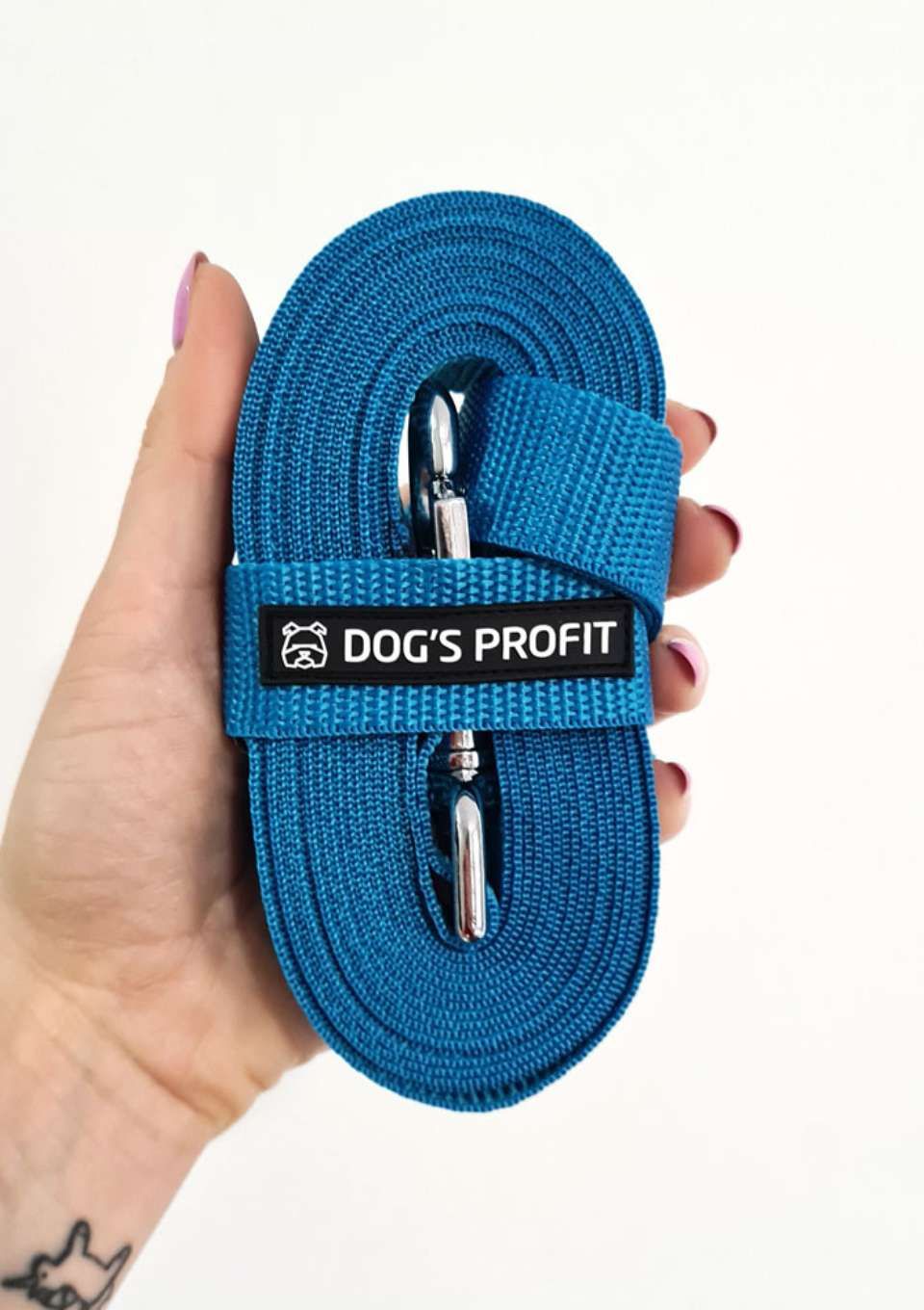 Smycz treningowa TURKUSOWA 5m 15mm