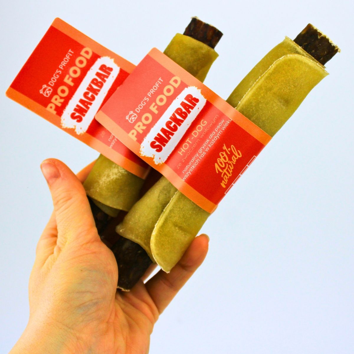 Hot dog dla psa SNACKBAR ze żwaczem wołowym 13cm | 50g