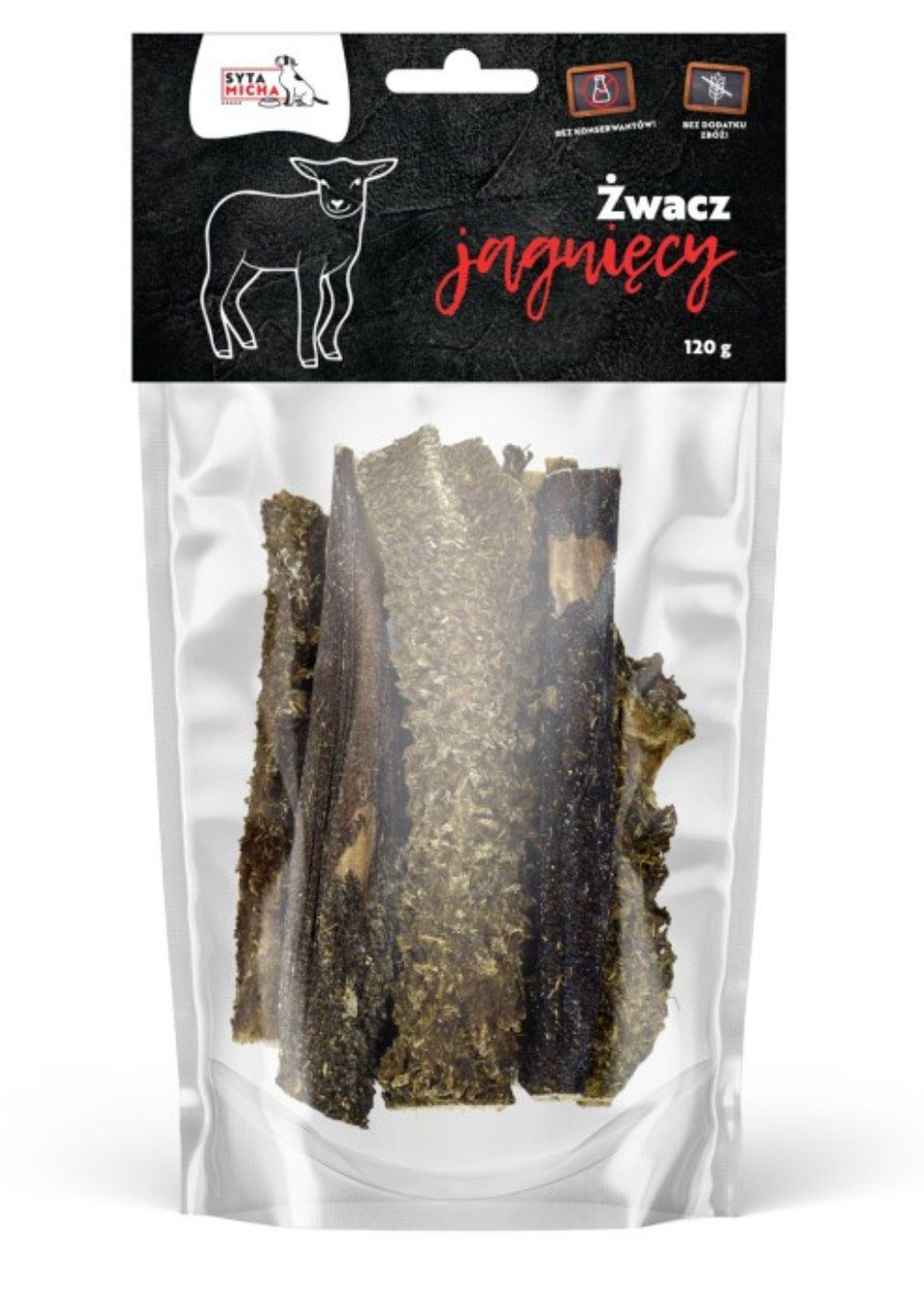 Syta Micha suszone żwacze jagnięce dla psa 120g