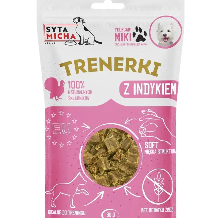 Syta Micha treningówki Z INDYKIEM dla psa 80g