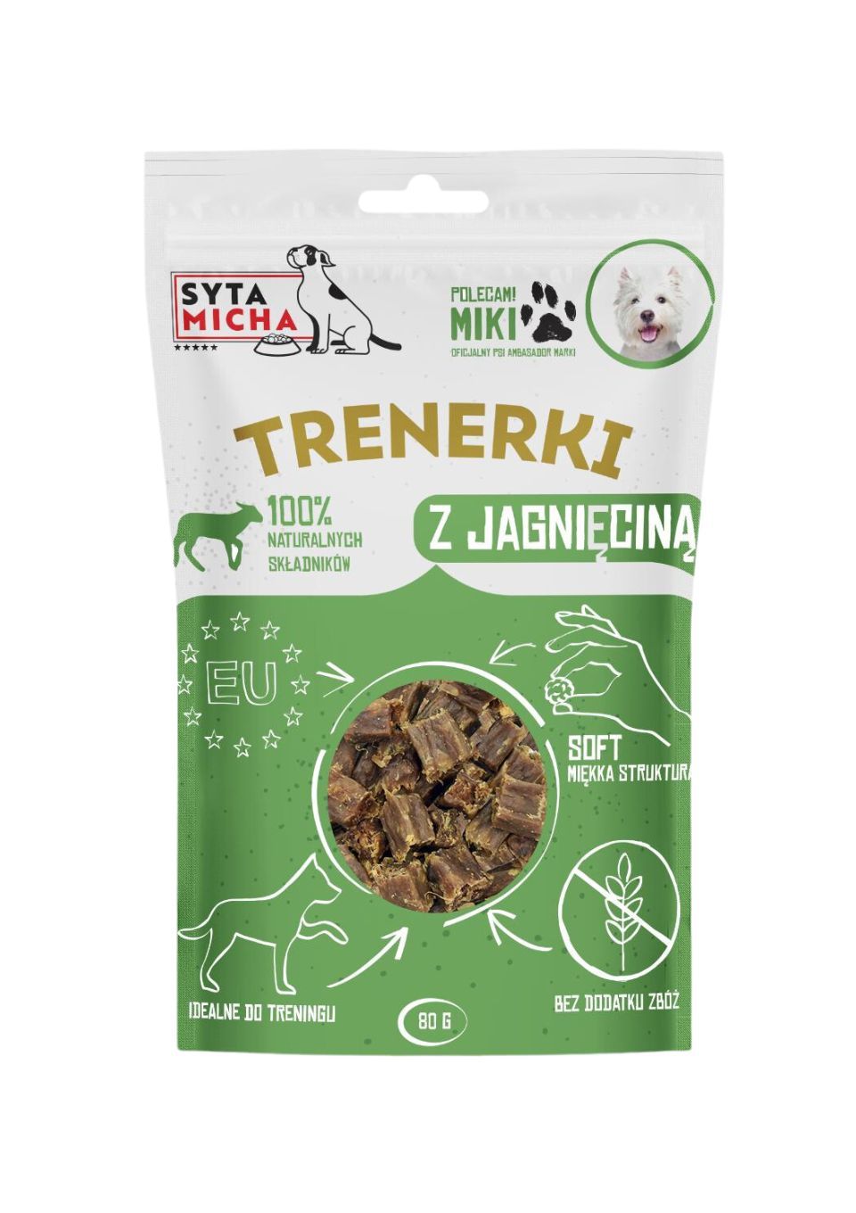 Syta Micha treningówki Z JAGNIĘCINĄ dla psa 80g