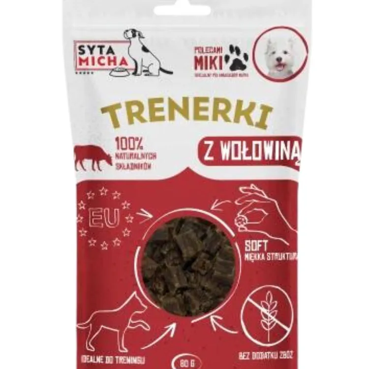 Syta Micha treningówki Z WOŁOWINĄ dla psa 80g