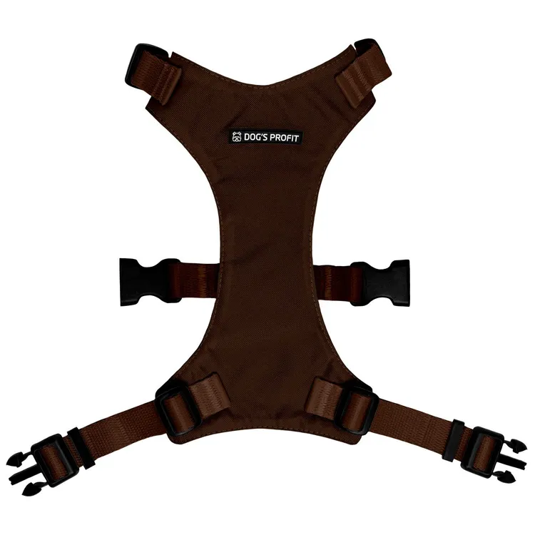 Szelki bezuciskowe BRĄZOWE JAK MLECZNA CZEKOLADA XS|20mm