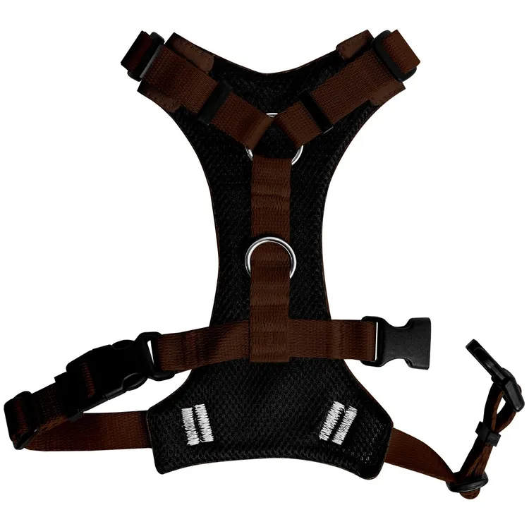 Szelki bezuciskowe BRĄZOWE JAK MLECZNA CZEKOLADA XS|20mm