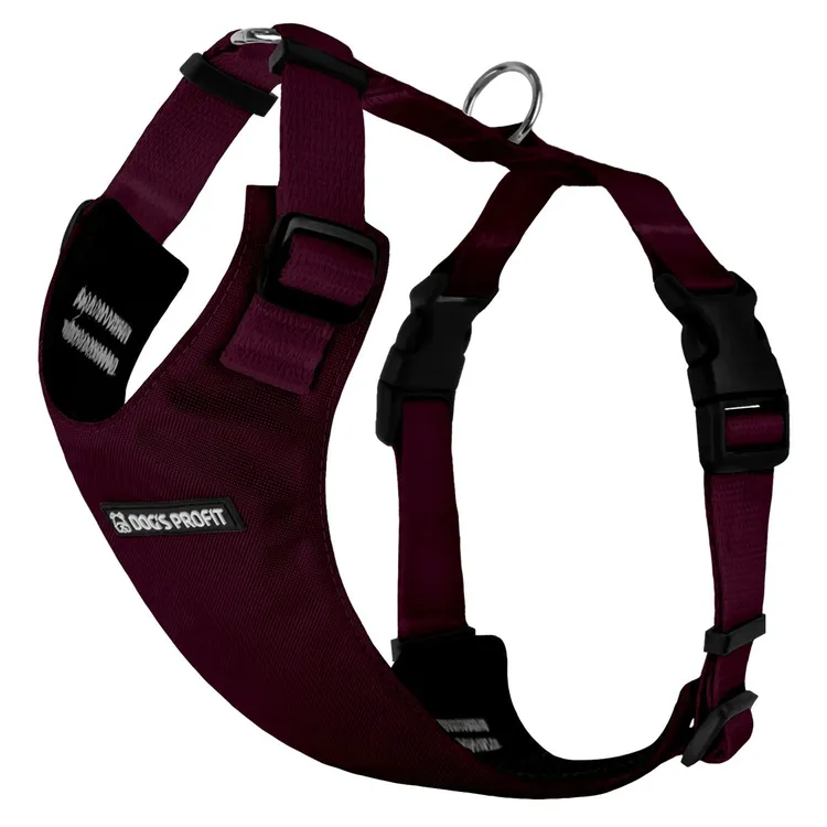 Szelki bezuciskowe BORDOWE JAK WINO S|20mm