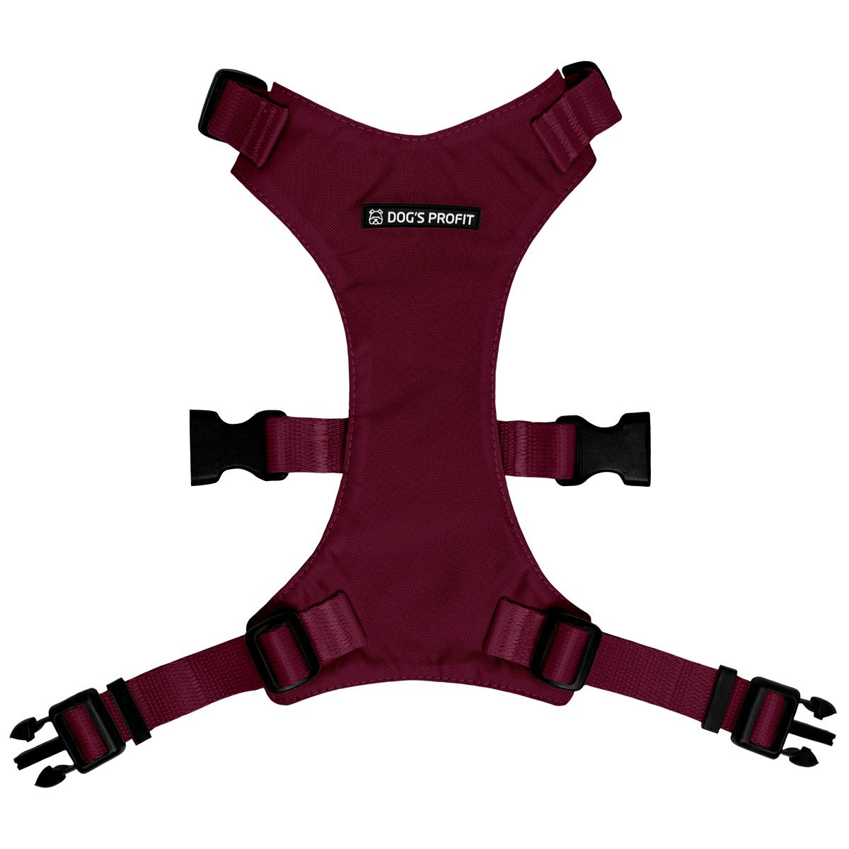 Szelki bezuciskowe BORDOWE JAK WINO S|20mm