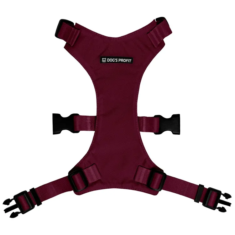 Szelki bezuciskowe BORDOWE JAK WINO S|20mm