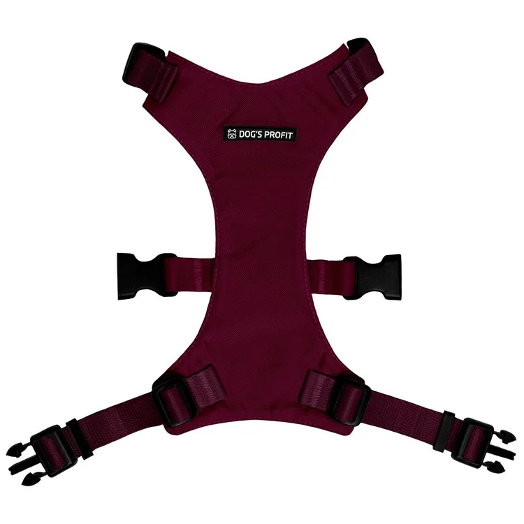 Szelki bezuciskowe BORDOWE JAK WINO S|20mm