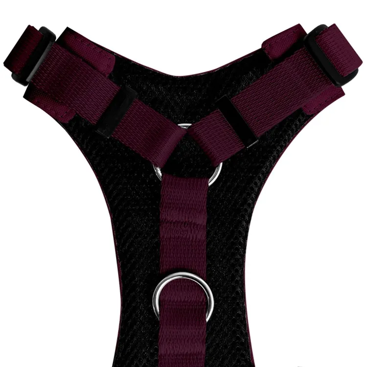 Szelki bezuciskowe BORDOWE JAK WINO S|20mm