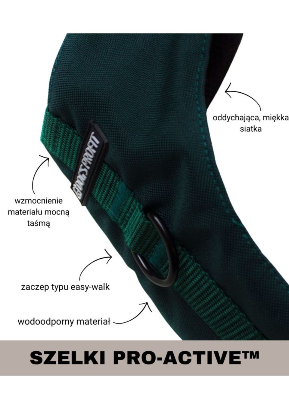 Szelki bezuciskowe PRO-ACTIVE™ CZERWONY XS | 20mm